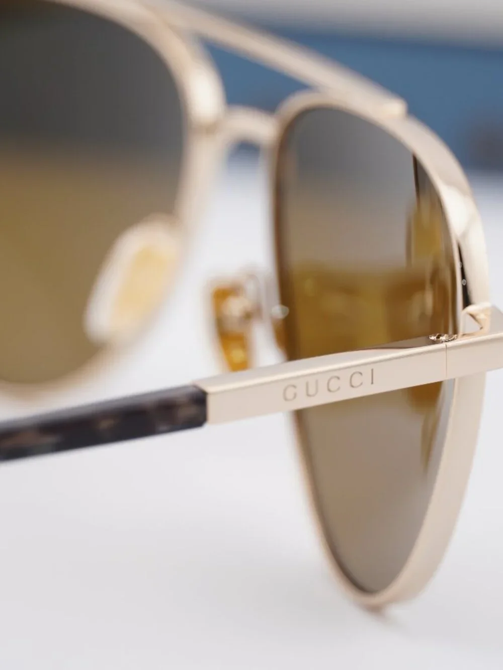 Gucci GG1962S 004 Aviator Sunglasses - Gold/Havana\ Brown
